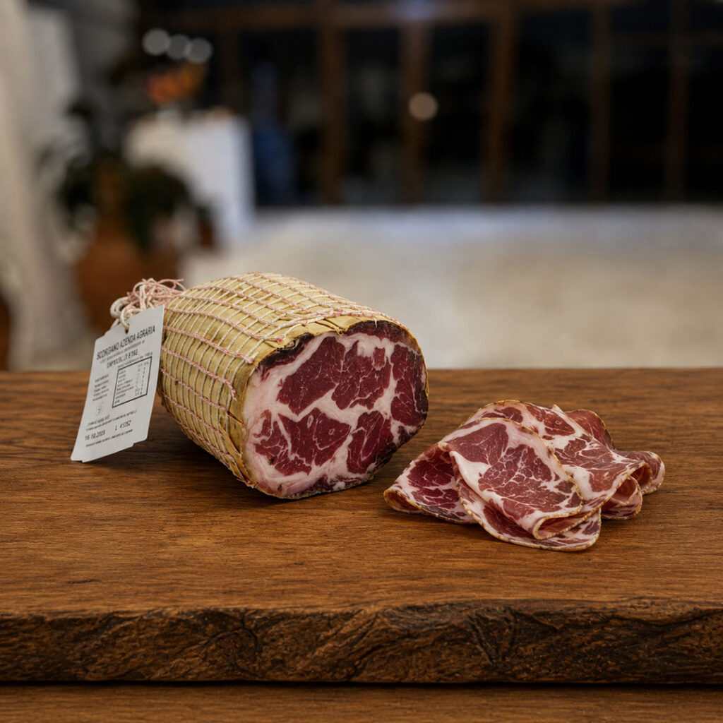 Capocollo toscano – capocollo intero e affettato
